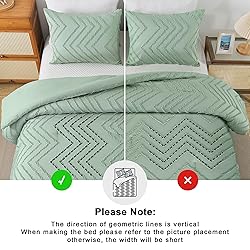 Andency Sage Green Comforter Set Queen, Boho Soft