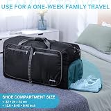 Gonex 150L Large Foldable Duffle Bag Shoes Compartment Black view 5