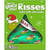 Hershey's Kisses Grinch Milk Chocolate Christmas Candy, 1.45 oz Box | Grinch Stocking Stuffer, Solid Milk Chocolate, Festive Christmas Gift, Holiday Candy Box, Small Seasonal Treat