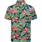 Funny World Men's 3D Pattern Printed Polo Shirts Short Sleeve Golf Shirt for Men