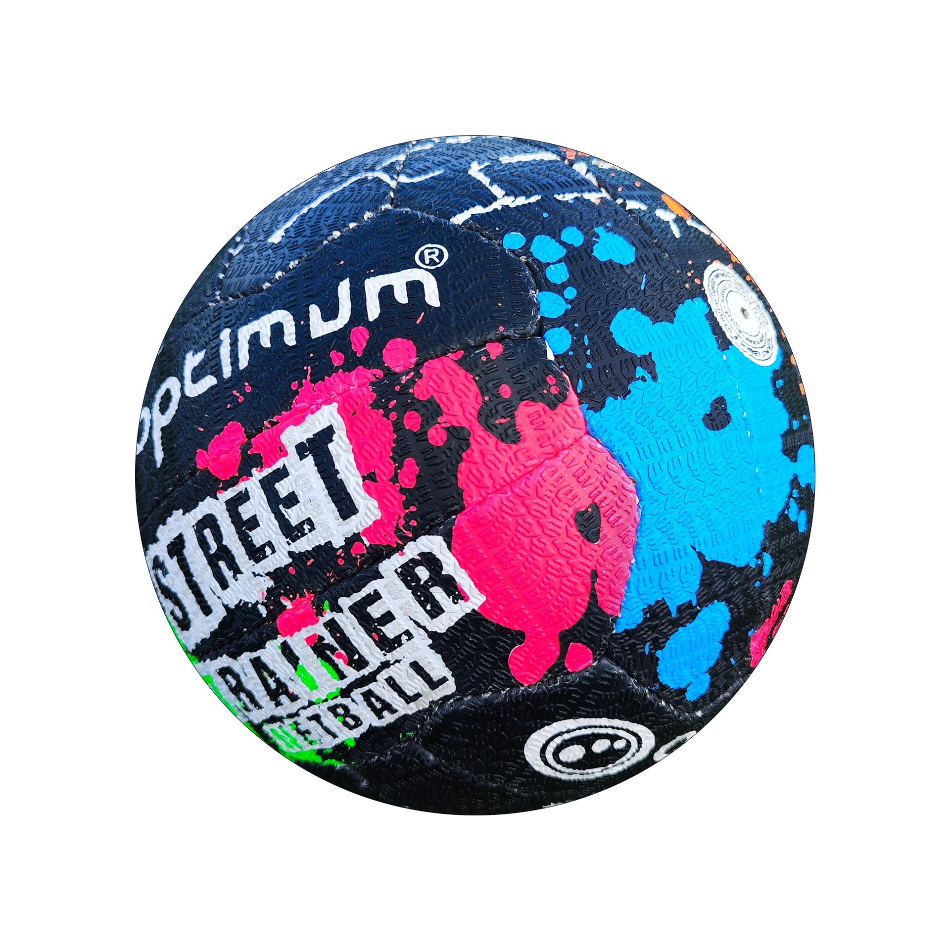 Optimum Street Netball – Hard-Wearing, Super-Grip & All-Weather Street, Training & Match Ball with Precision Scuff-Resistant Texture for Indoor & Outdoor Matches - Multicoloured, Size 5