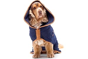 Lucky Pooch Luxurious Dog Bathrobe - Double Layer Dog Robe - Dog Drying Coat Dries Your Dog in Minutes, Super Absorbent Dog Bath Towel & Ultra Soft Dog Bath Robe in 1 Dog Towel Robe (XXL, French Navy)