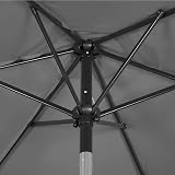 Yaheetech Garden Parasol Umbrella 2.3M with Crank Tilt 6 Metal Ribs Grey view 6