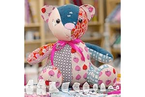 SHOPANTS Memory Bear Template Ruler Set 10 PCS Acrylic Memory Bear Sewing Patterns Template with Instructions Beginner Sewing Template Material Preserve Your Memories (Large-15 inches)