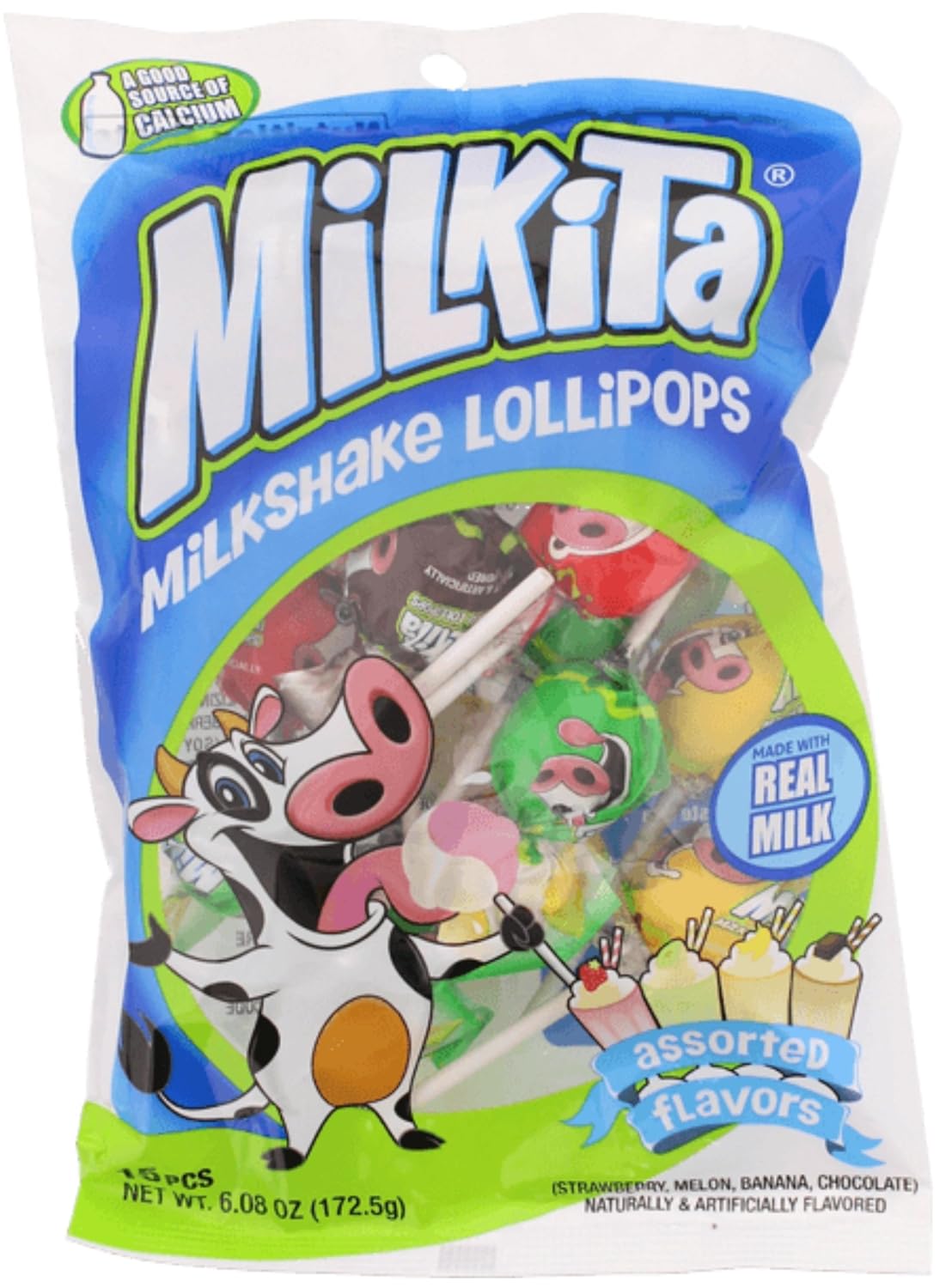 Milkita Assorted Milk Lollipop Candy 4.76oz (Pack of 1) by Unican Grocery