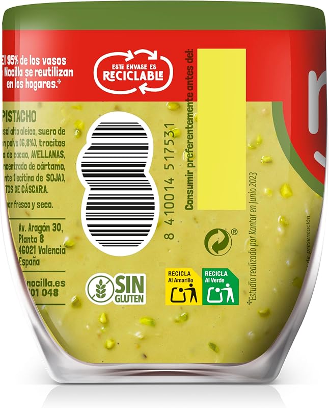 Creme de Cacau com Pistácio Sem Óleo de Palma, 180g, Sem Glúten