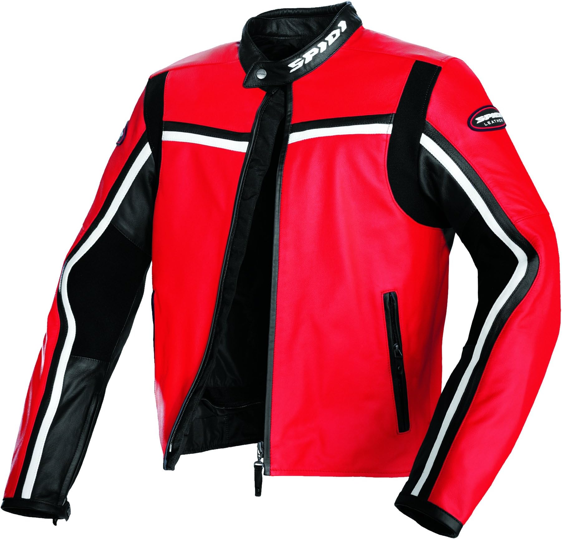 SPIDI P89-014 Motorcycle Leather Jacket Dynamite, Red, XXL/Size : 54