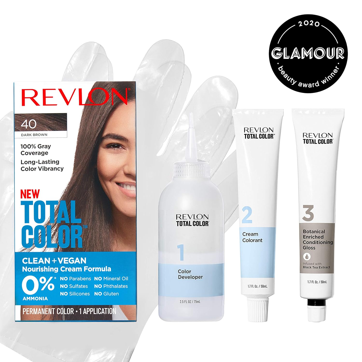 Revlon Total Color Permanent Hair Color, Clean and Vegan, 100% Gray Coverage Hair Dye, 6R Light Auburn, 3.5 oz : Beauty