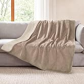Luciphia Waterproof Blanket for Dog, Washable Reversible Fleece Pet Throw | Durable protector for bed, couch, crate, and furniture; leakproof and calming for dogs, cats, puppies Beige L(65''x57'')