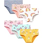 GRPSKCOS Girls Underwear, 6 Pack Toddler Kids Underwear 100% Cotton Panties for 2-8 Years Girls