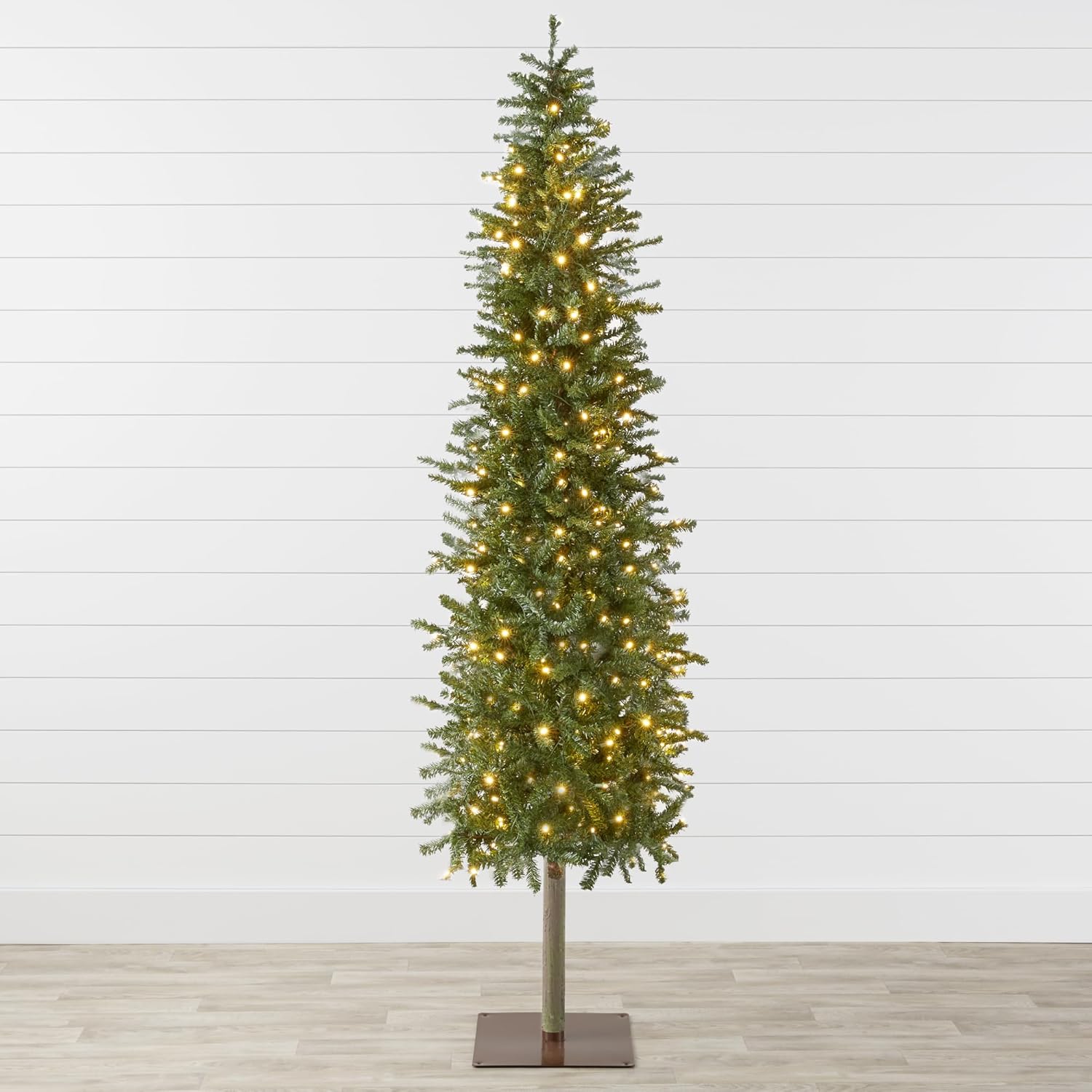 Trees - Best Choice Products 6ft Pre-Lit Pencil Christmas Tree, Hinged Artificial Alpine Slim Holiday Decoration w/ 250 LED Lights, 700 Tips, Metal Stand