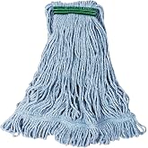 Rubbermaid Commercial Products Super Stitch Mop Head, Blue, 24oz, 1in Band | Mop Head Replacement, Cotton and Synthetic Yarn Blend, Enhanced Absorbency and Strength, Looped Ends, for Floor Cleaning