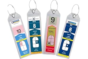 Highwind Pack of 8 Clear Luggage Tags for Suitcases - 2.5x7.25-Inch Waterproof and Reusable Bag Tags for Luggages - Cruise Ship Essentials Compatible with Major Cruise Lines