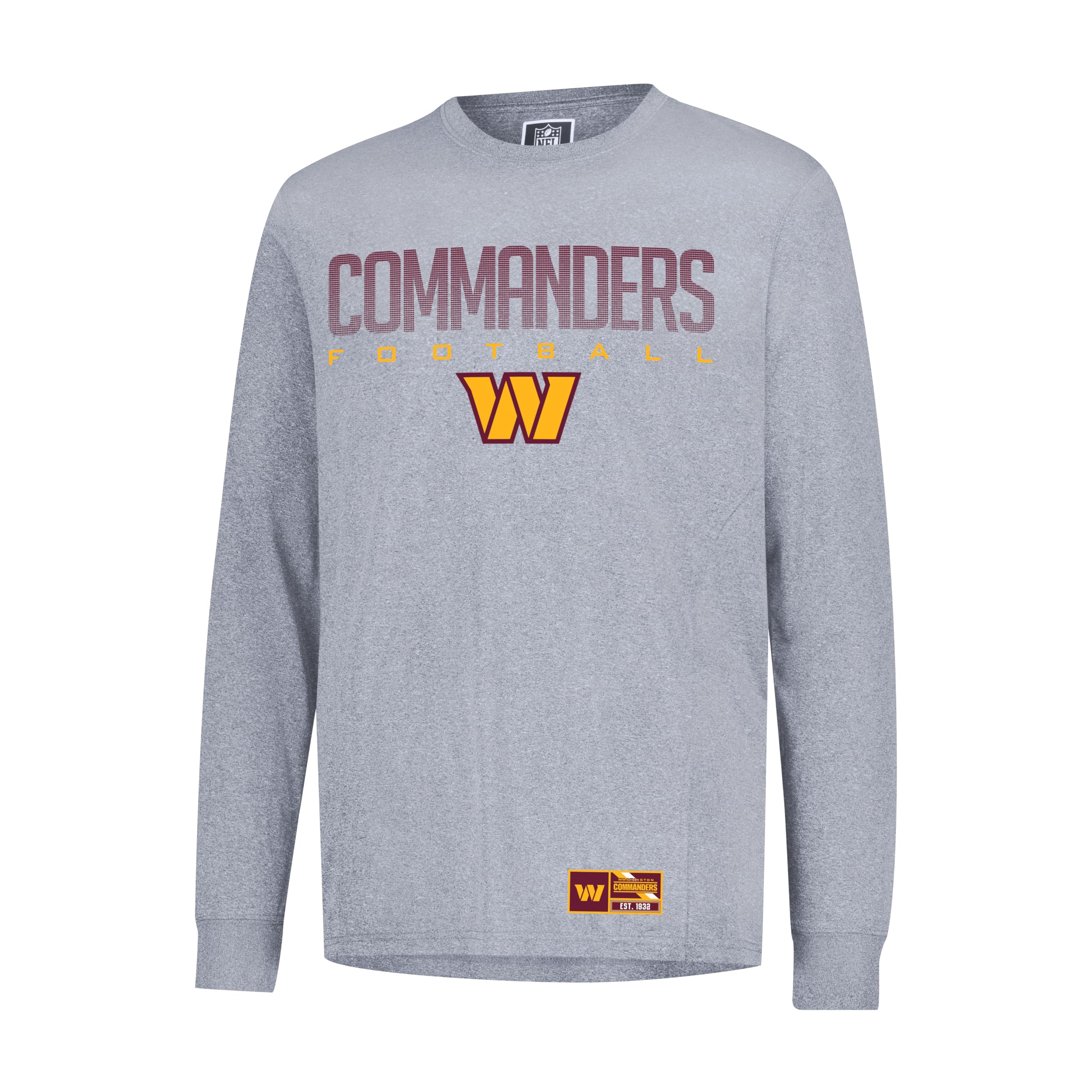 Ultra Game Men's NFL Official Super Soft Game Day Long Sleeve T-Shirt, Washington Commanders, Heather Gray, Medium Image
