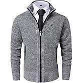 Vcansion Men's Classic Cardigan Sweaters Stand Collar Slim Fit Casual Knitted Sweater