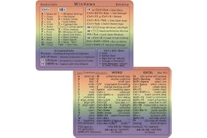 KEAIDUO Windows + Word/Excel (for PC) Shortcuts Stickers Bundle | No-Residue Vinyl Quick Reference Windows Keyboard Shortcut 