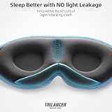 Trilancer 2026 Sleep Mask 3D Light Blocking Blue Eye Mask with Earplugs view 3
