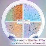 Beautysaid Stained Glass Window Film Rainbow Privacy Frosted 200cm view 4