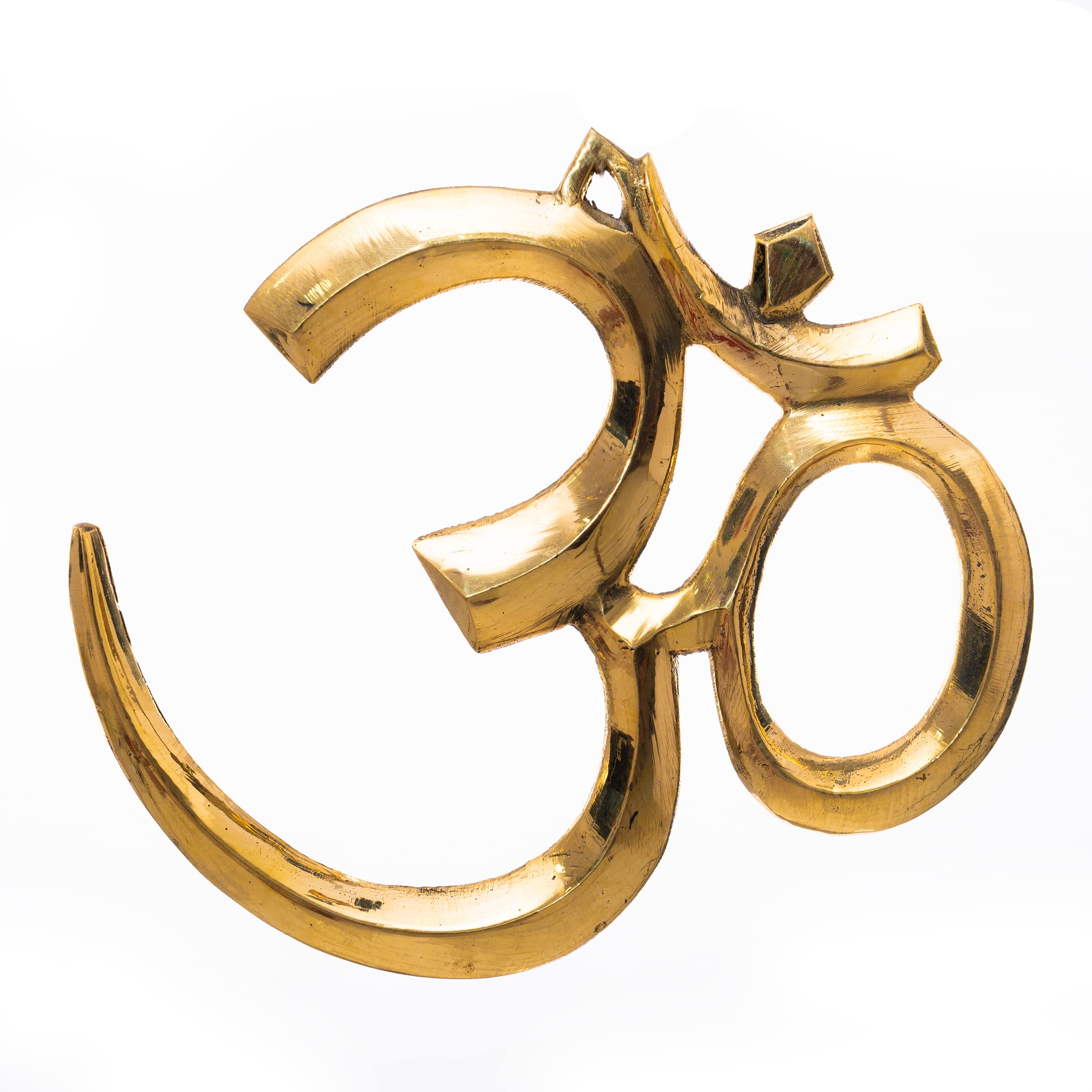 Brass Wall Door Hanging Spiritual Religious Pital Sculpture Indian Antique Statue Décor Auspicious Symbol for Home Entrance Temple Puja Decoration Festivals Diwali and Gifting (Om)