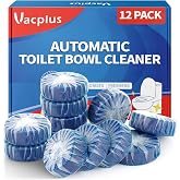 Vacplus Toilet Bowl Cleaner Tablet, Commercial Bathroom Cleaners, 12 Pack | Auto Cleaning, Long-Lasting, Toilet Tank, Prevent Stains, Deodorizing, Easy Use