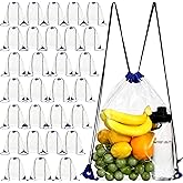 Shappy 30 Pcs Clear Drawstring Bag Plastic Drawstring Backpack Clear Waterproof PVC Backpack for Stadiums Sporting Events (Blue)