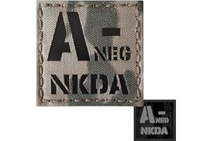 TACTICAL FREAKY mult1cam Infrared IR ANEG NKDA A- Blood Type 2x2 Tactical Morale Hook Patch