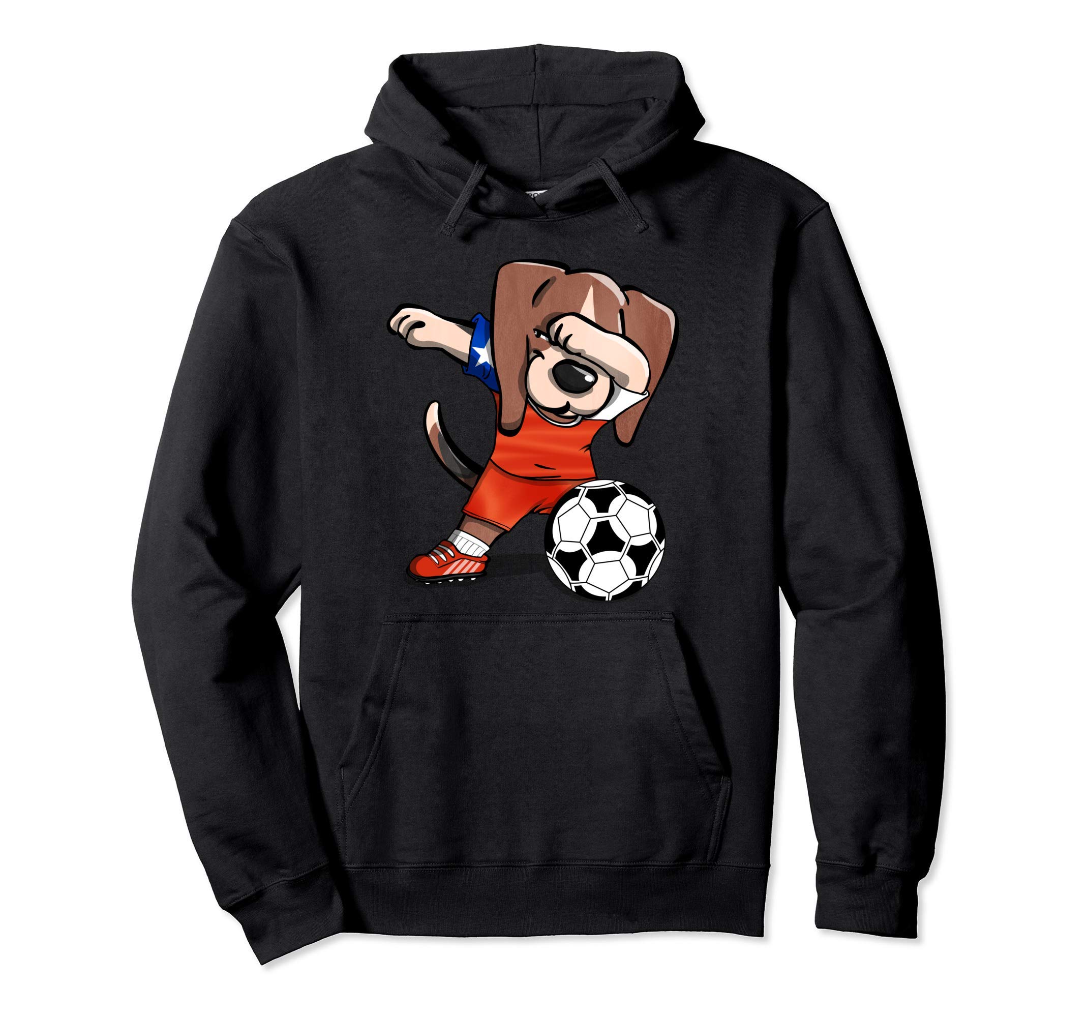 Funny Dabbing Beagle Dog Chile Football Chilean Flag Soccer Pullover Hoodie