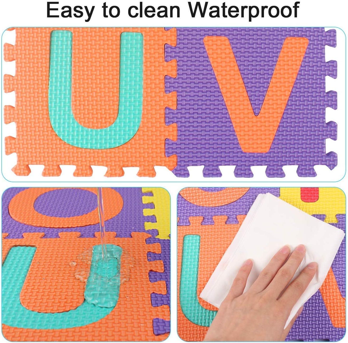 StillCool Kids Foam Puzzle Floor Play Mat with Colors or Numbers & Alphabets, 36 Tiles, 12"x12" for a Total Coverage of 36 Square Feet: Toys & Games