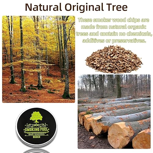 Smoking Wood Chips Cocktail Smoker, Flavors Natural Wood Chips Including  Cherry, Apple, Hickory, Beech, Pear