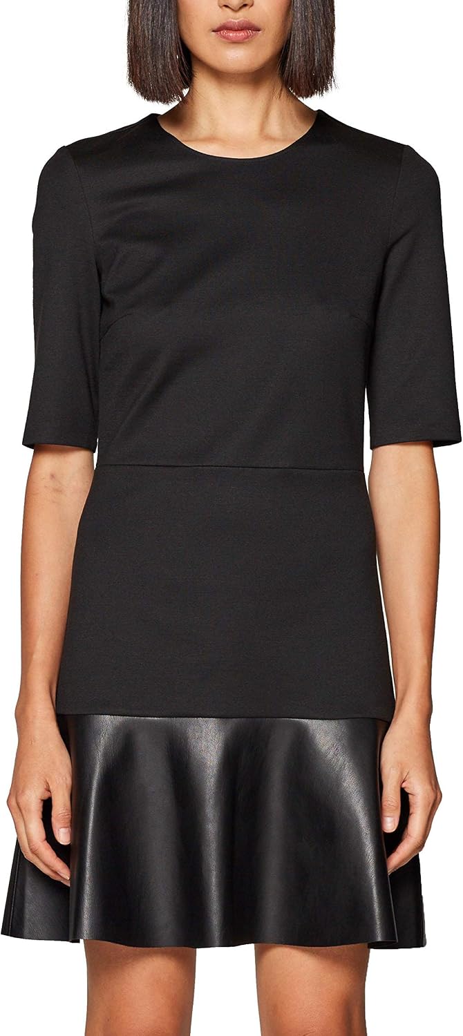 ESPRIT Damen 997EO1E800 Kleid, 001/Black, 44