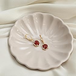 Gempires Natural Carnelian Bezel Leverback Hoop