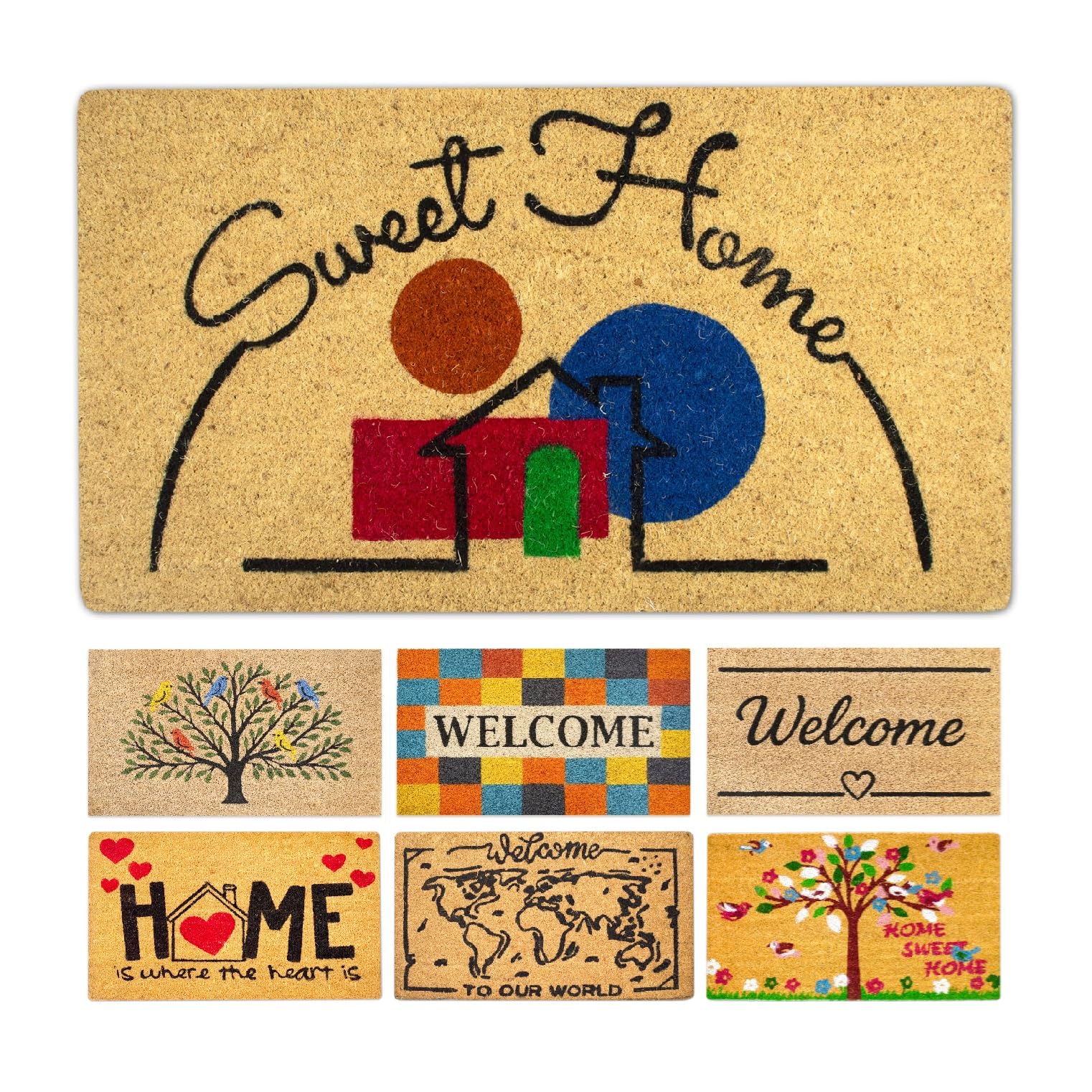 LUA VIKA Coir Doormat - Sweet - 40x70 cm - Outdoor Door mat - Front Door mat outside - Doormats outside