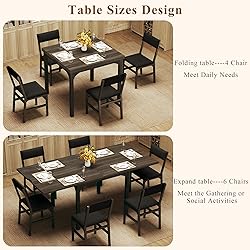 7-Piece Dining Table Set for 4-6, Extendable