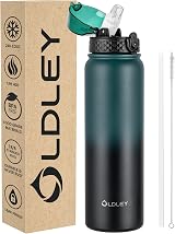OLDLEY 1L Stainless Steel Water Bottle with Straw Leakproof Vacuum Flask