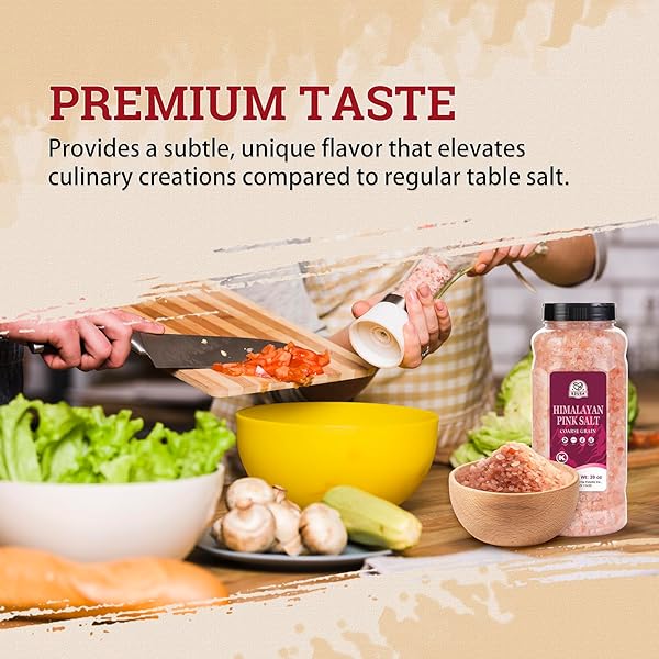 52USA HIMALAYAN PINK SALT, COARSE GRAIN, 39 OZ (2.4 LB), PINK HIMALAYAN SEA SALT, KOSHER SALT, SEA SALT FOR GRINDER REFILL, HIMALAYAN SALT