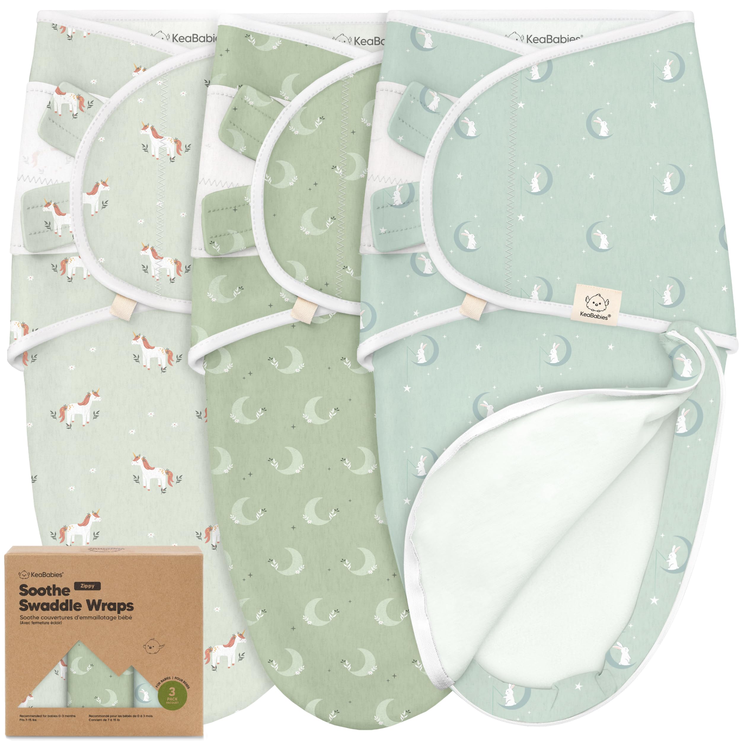 Photo 1 of Baby Swaddle Sleep Sacks with Zipper - 3-Pack Swaddles for Newborns 0-3 Months, Infant, Baby Girls, Boys, Soft & Durable Newborn Sleep Sack, Easy Diaper Change Swaddling Blanket (Lunaris)