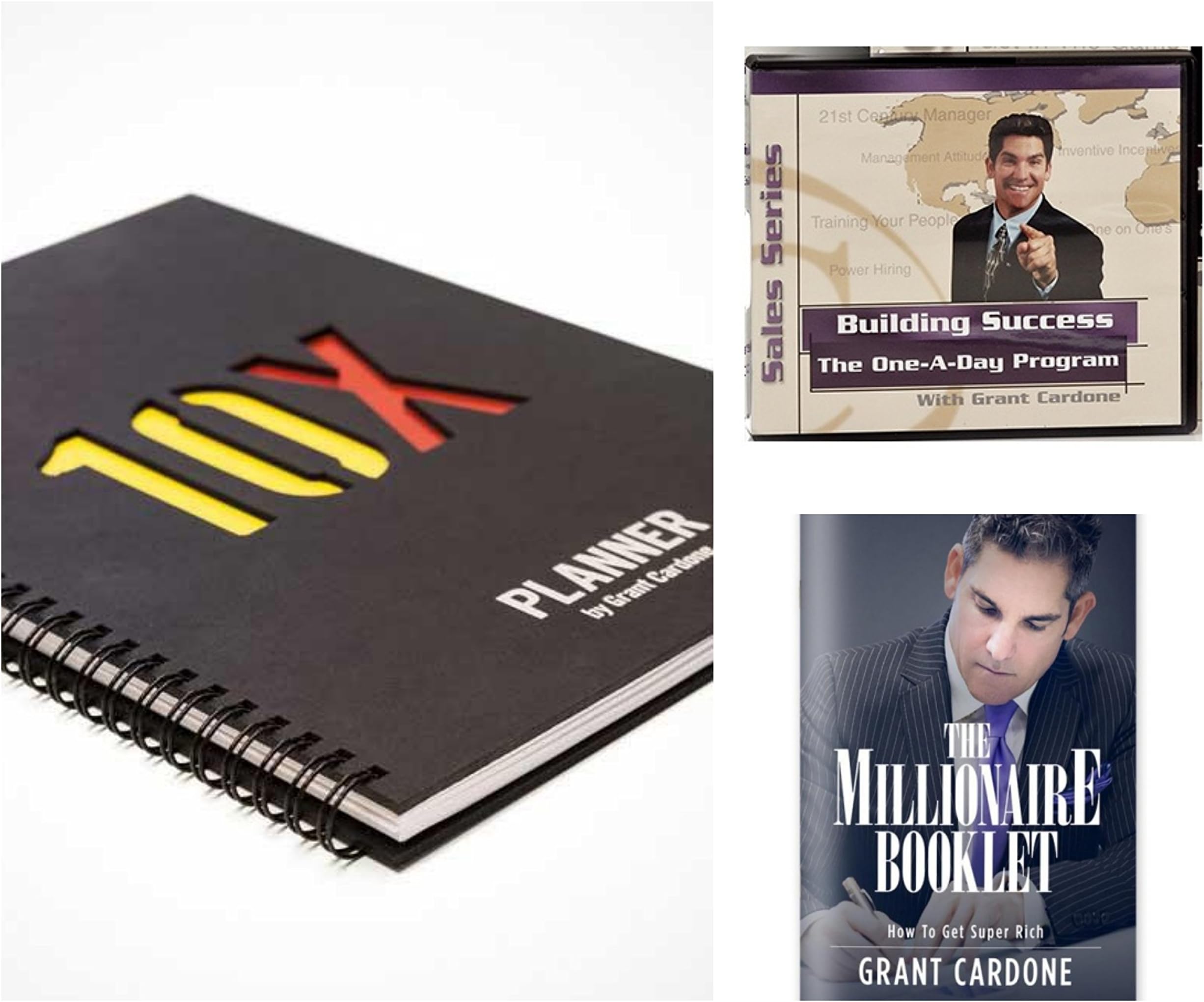 Grant Cardone 10X Planner Bundle with Building Success The Automotive One-A-Day Sales Series Audio Program & The Millionaire Booklet