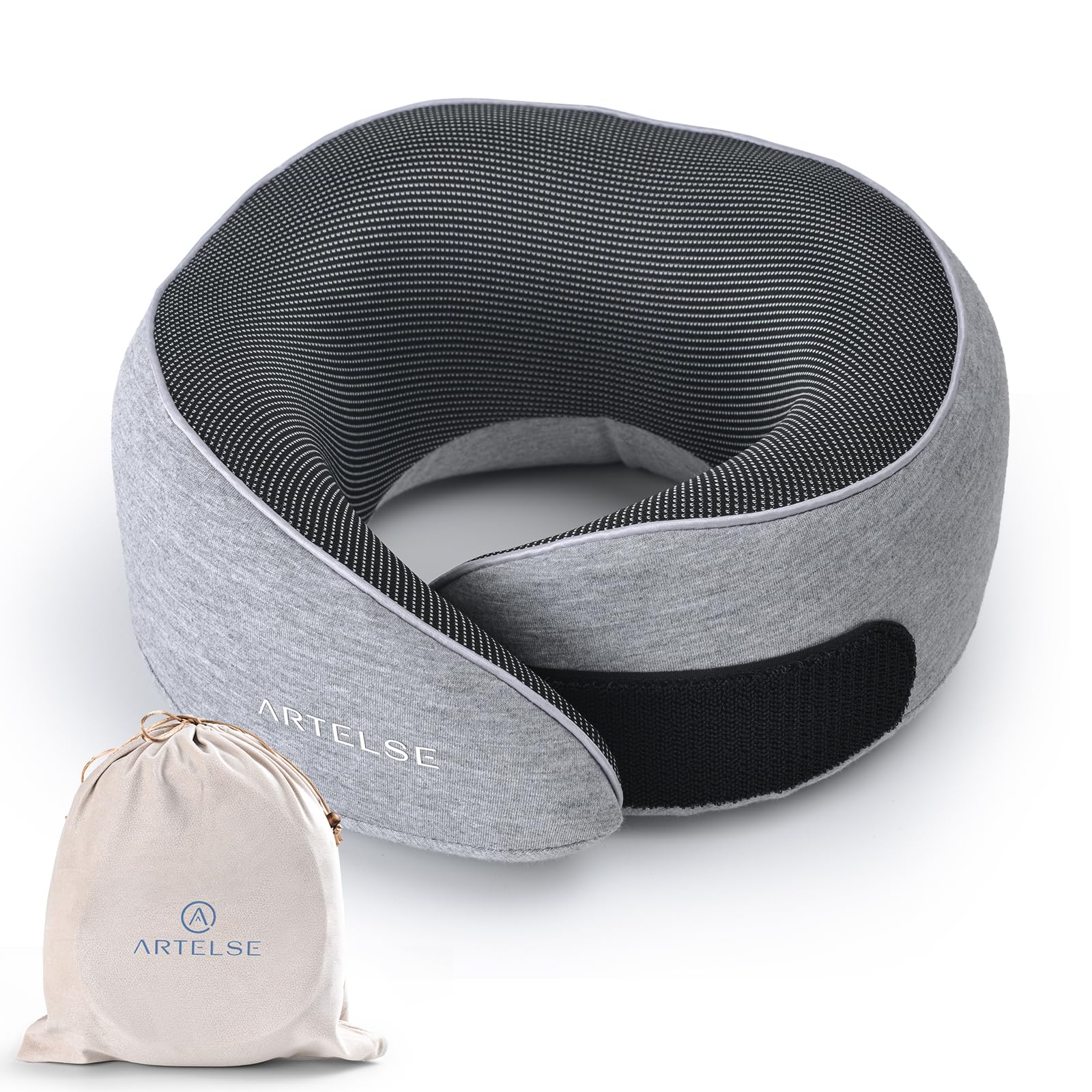 Photo 1 of Artelse Neck Travel Pillow for Rest - Memory Foam Travel Pillow for Airplane, Comfortable Breathable Cover, 360 Degree Support Ergonomic Design Best for Flight, Train, Sleeping, Travel Essentials