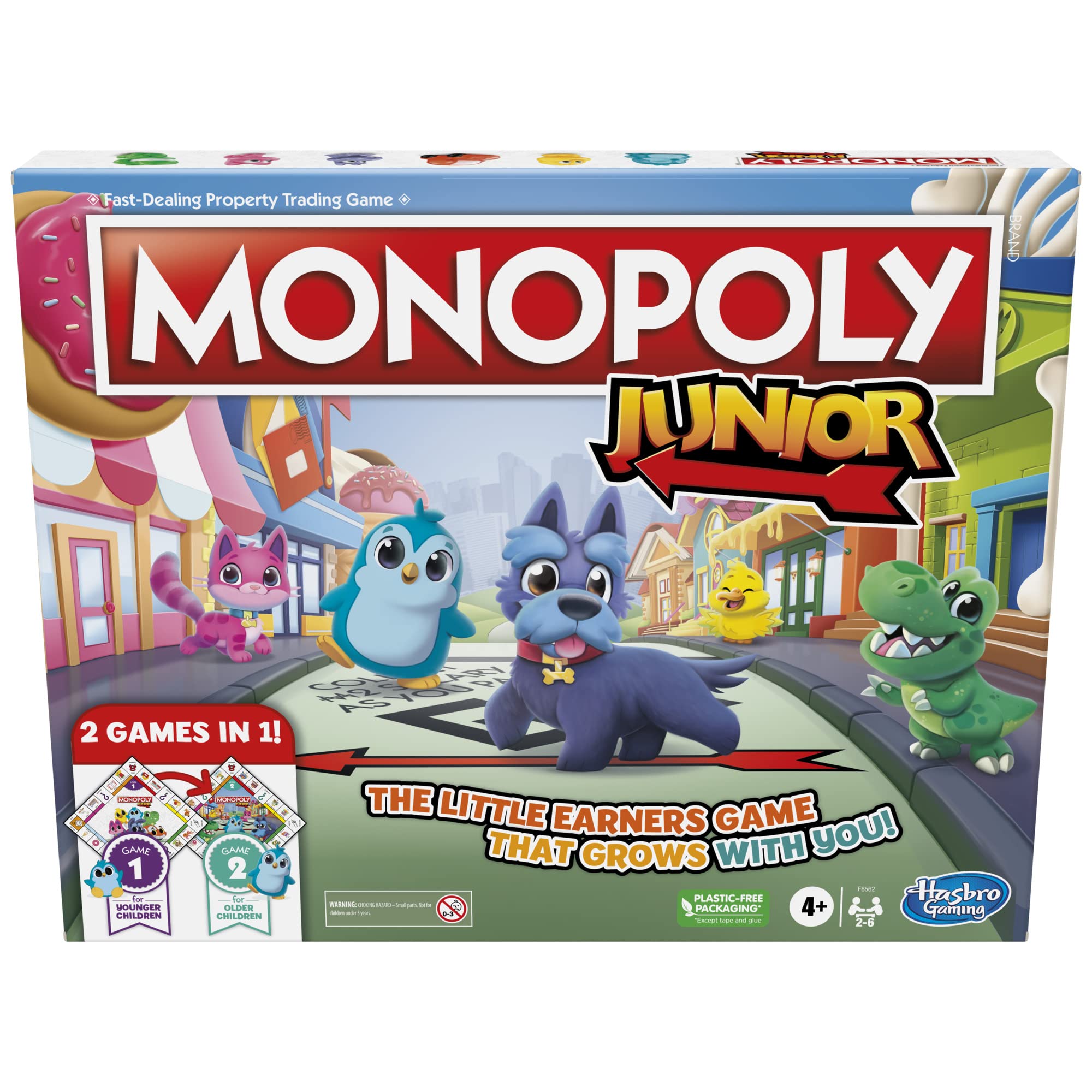 Hasbro Gaming Monopoly Junior, Family Board Game for 4+ Year Old Kids, Strategy Games for 2-6 Players