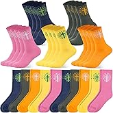 Mepase 20 Pairs Christian Sock Gifts Bulk Colorful Pastor Elastic Religious Cross Socks Gifts for Women Men Youth Sunday School Church Presents Holiday Birthday Gift