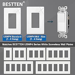 BESTTEN 10 Pack 3-Way Decorator Light Switch, 15A