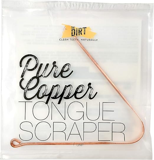 The Dirt All Natural Antimicrobial Raspador De Língua - Limpador De Língua De Cobre Puro E Sem Plástico