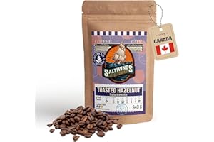 Toasted Hazelnut Whole Beans Coffee by Saltwinds Coffee Company (340g) | Medium Roast 100% Arabica | Delicious Flavoured Fres