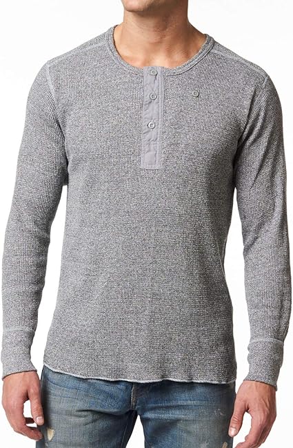 Waffle weave henley men's Clearance