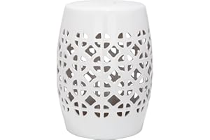 Safavieh Circle Lattice Ceramic Decorative Garden Stool, White