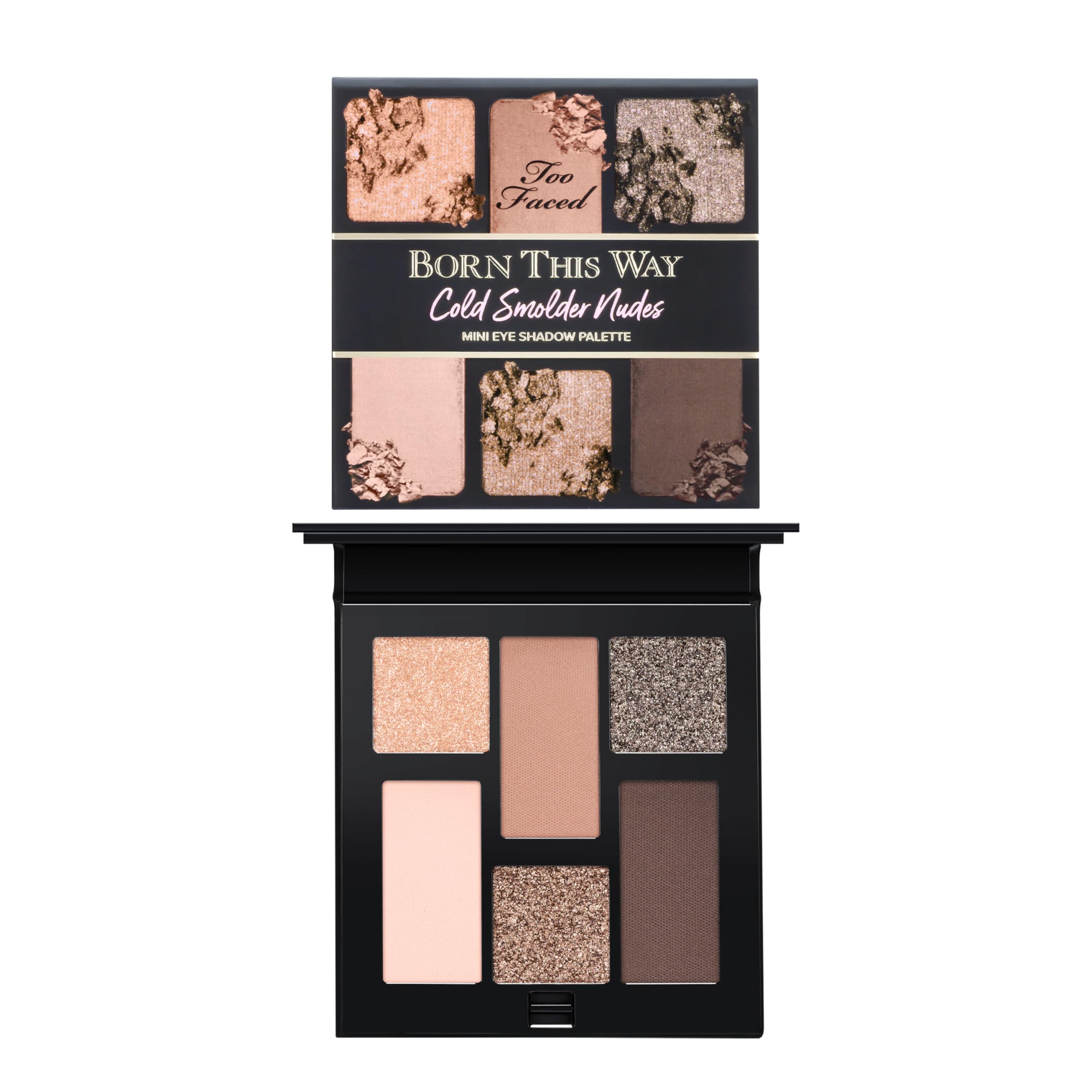 Too Faced Born This Way Natural Nudes Mini Eye Shadow Palette Makeup | Creamy, High Pigment Matte + Shimmer Shades, 0.2 Ounce, Cold Smolder Nudes