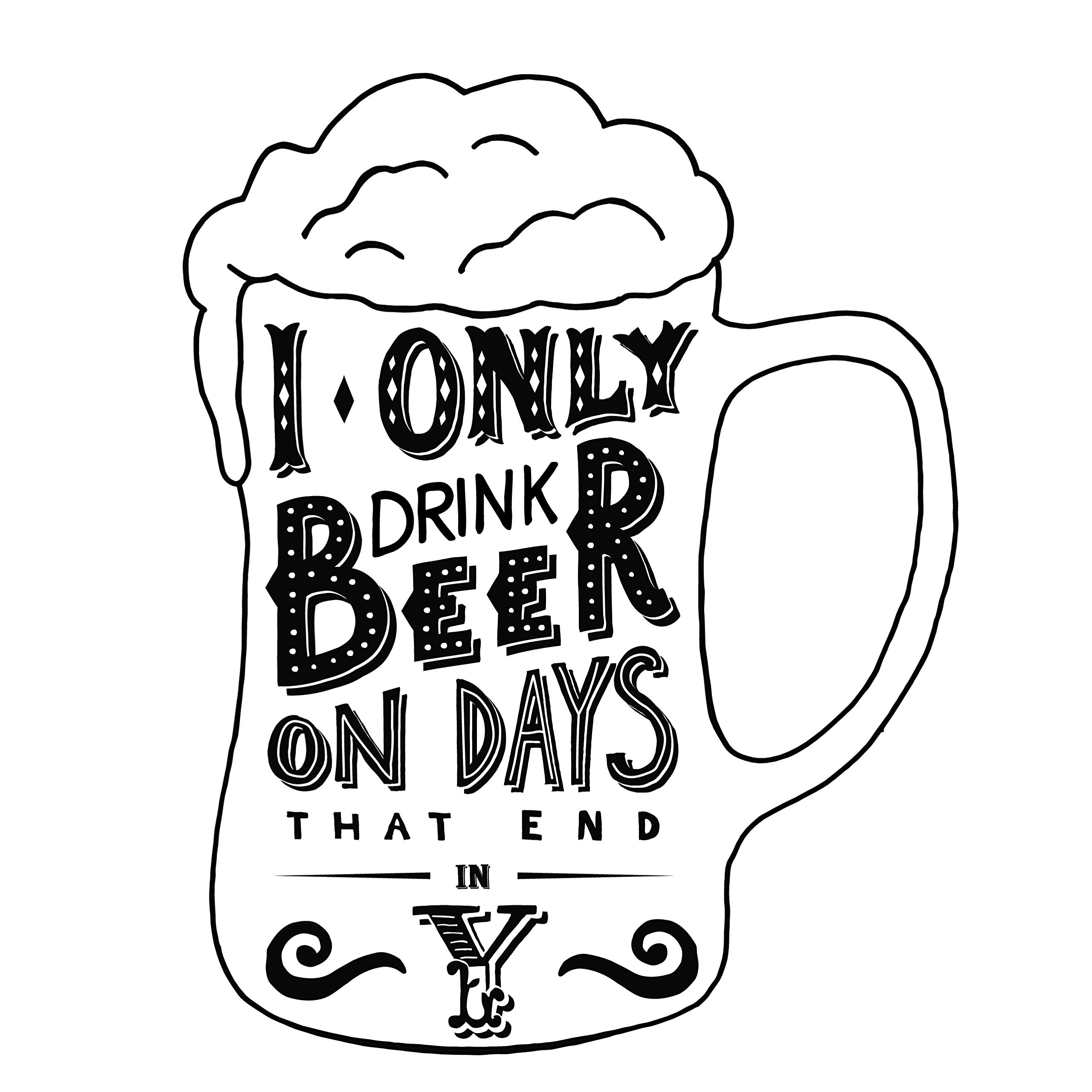 Half a Donkey I only drink beer on days that end in y - Large Cotton Tea Towel