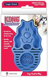 KONG ZoomGroom Dog Brush for Grooming and Shampooing Large Dogs Blue view 3
