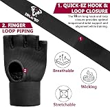 Islero Gel Inner Boxing Hand Wraps 93cm Quick Long Wrist Straps Black view 4