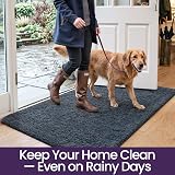 DEXI Dirt Trapper Door Mat Indoor Blue-Black 60 x 90 cm Non-Slip Machine view 3
